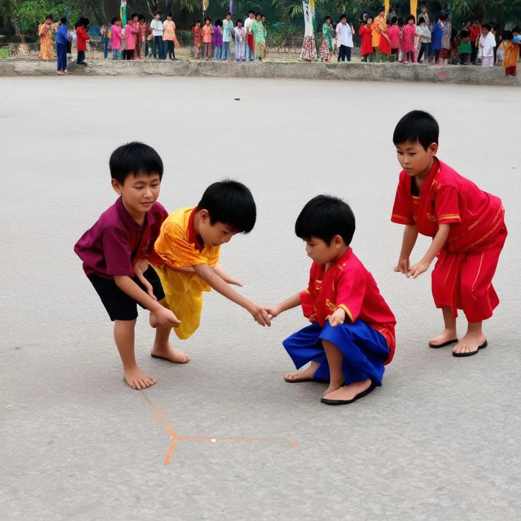 Trẻ em chơi ô ăn quan