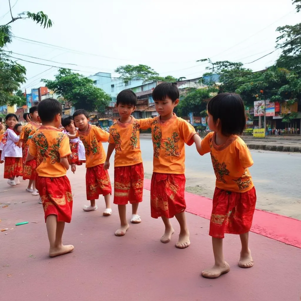 Trẻ em chơi ô ăn quan