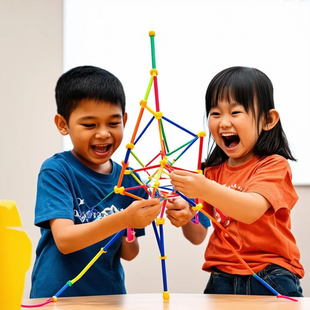 Trẻ em chơi Tensegrity Toy