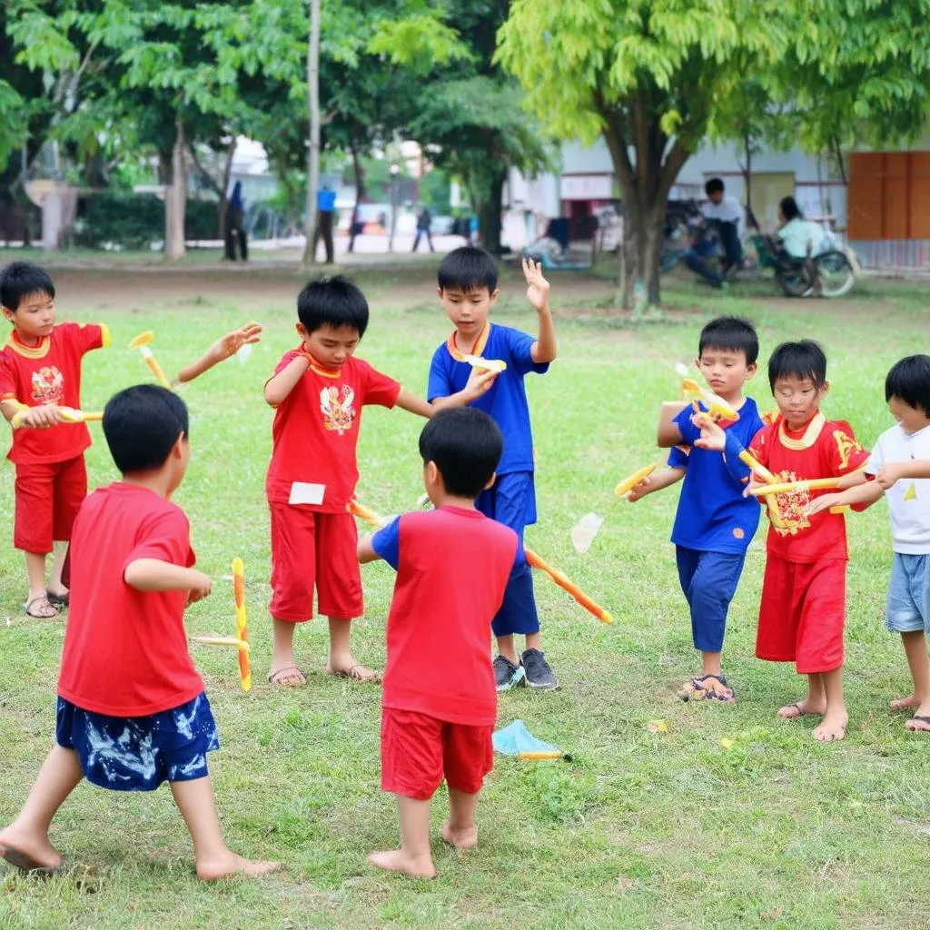 Trẻ em chơi trò chơi dân gian