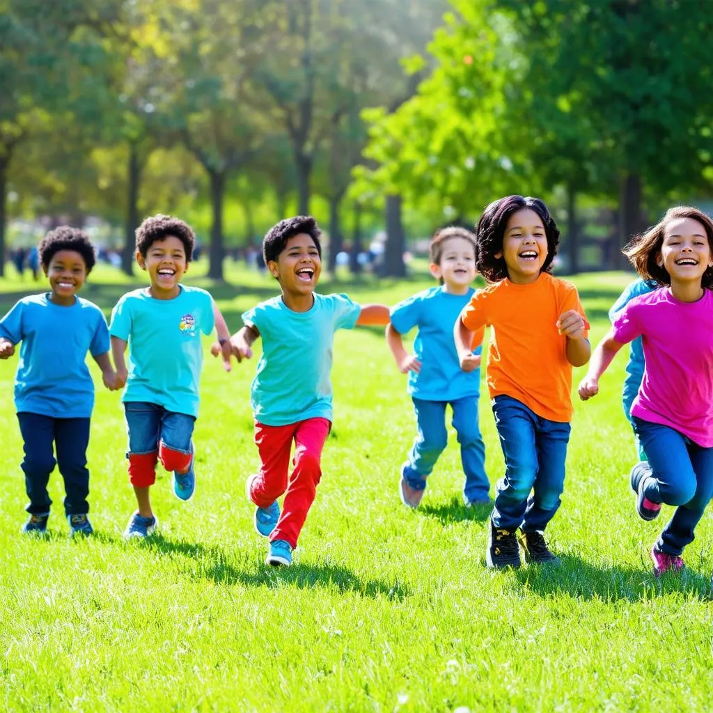 Children playing outdoor games