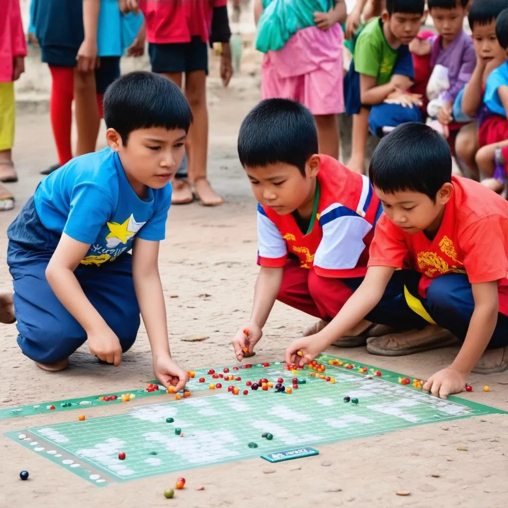 Trẻ em chơi ô ăn quan