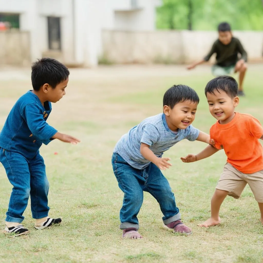 Trẻ em đang vui chơi cùng nhau