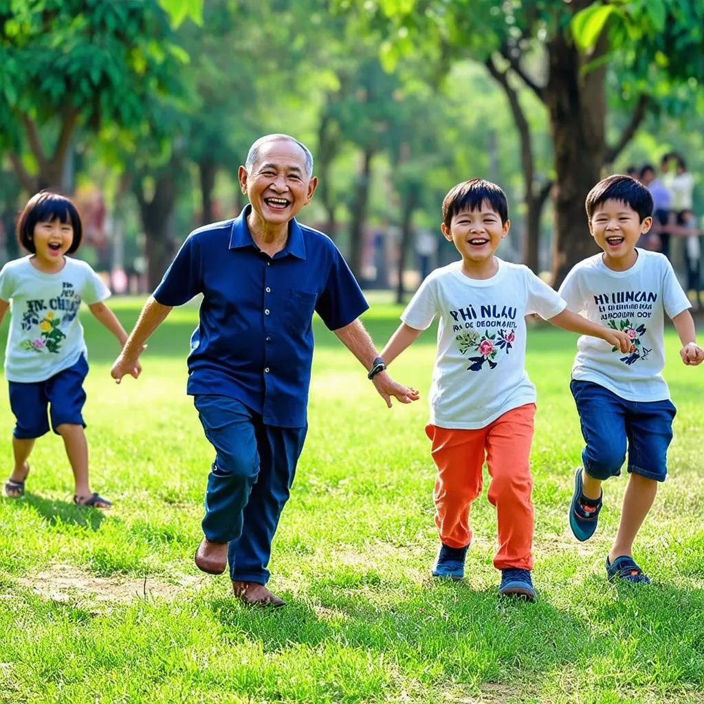 Trẻ em vui chơi cùng Bác Hồ