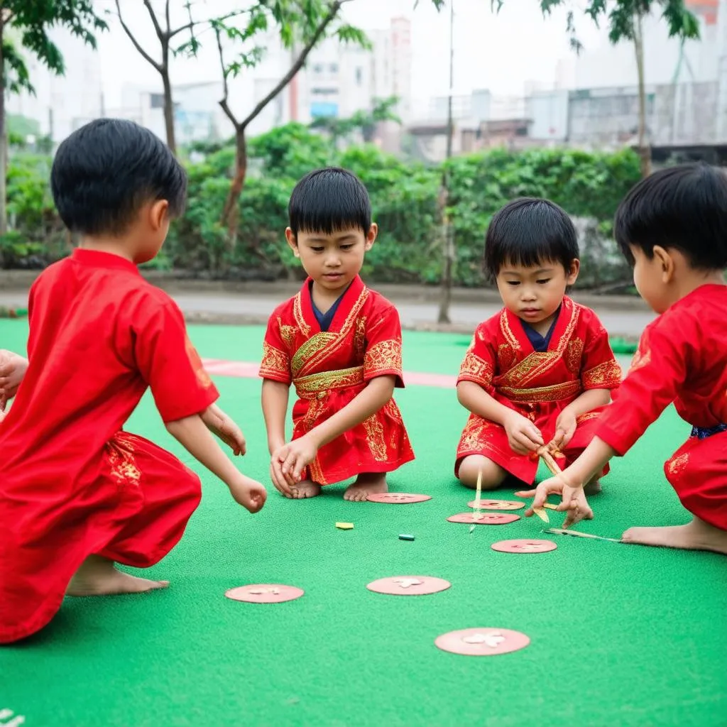 Trẻ em chơi ô ăn quan