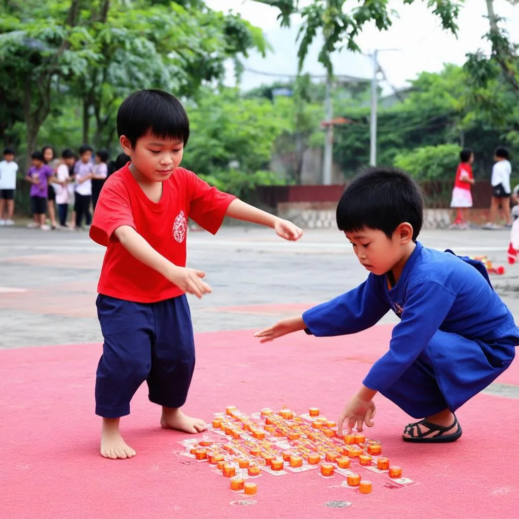 Trẻ em vui chơi ô ăn quan