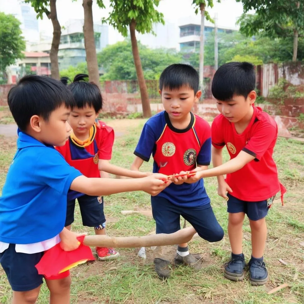 Trẻ em chơi trò chơi dân gian