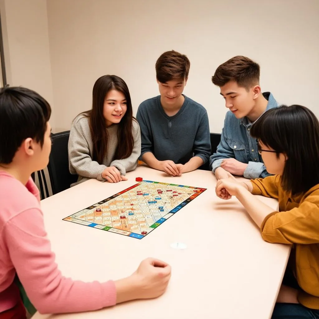 Nhóm bạn trẻ chơi board game