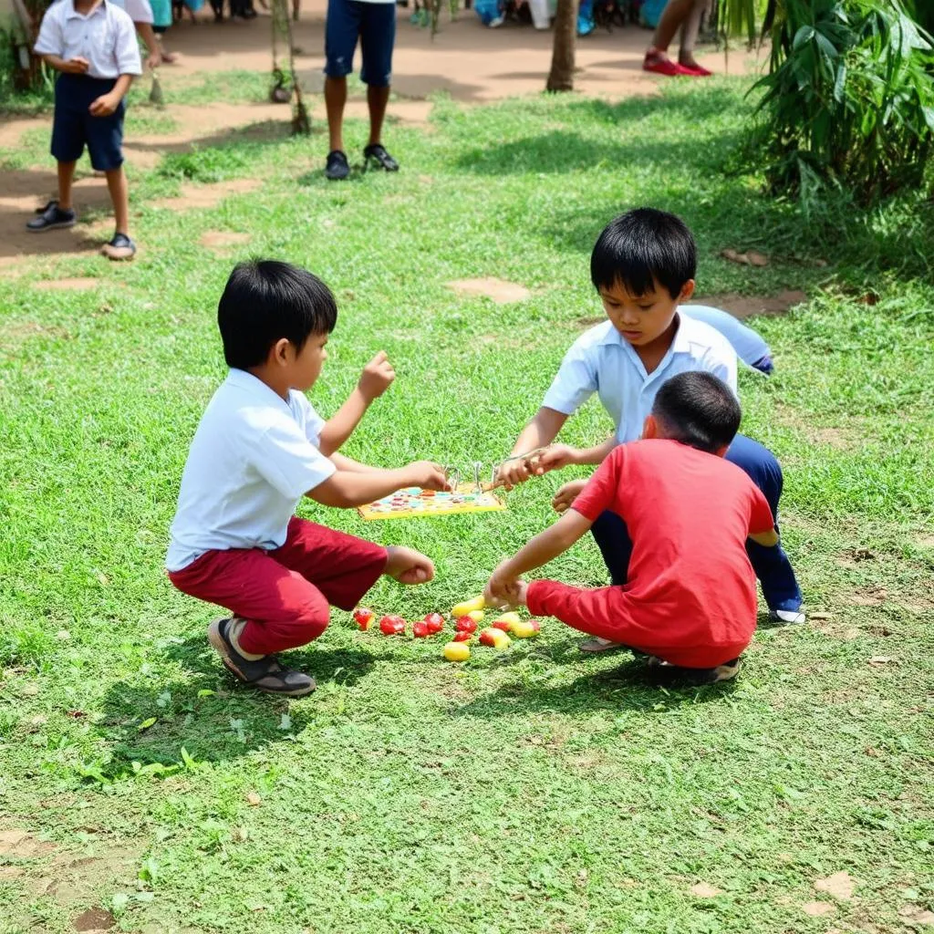 Trẻ em chơi trò chơi công nông