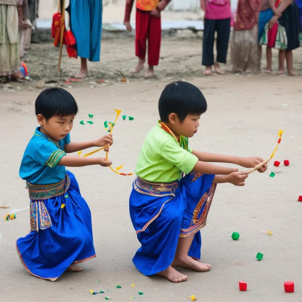 Trẻ em chơi trò chơi dân gian