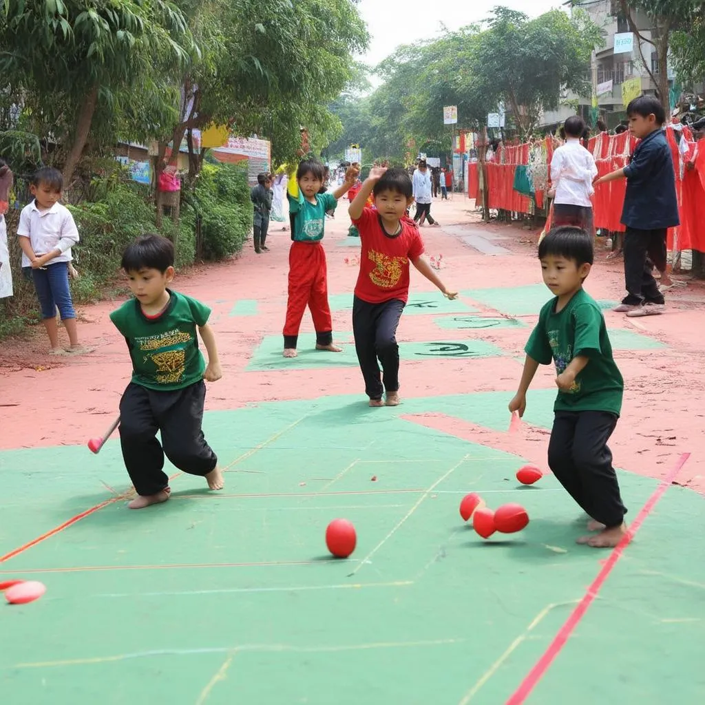 Trẻ em chơi trò chơi dân gian