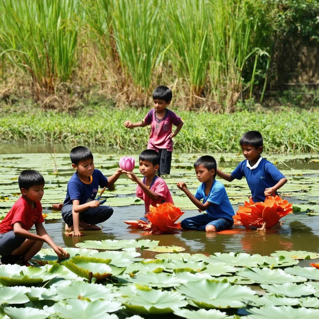 Trò chơi dân gian ở đầm sen