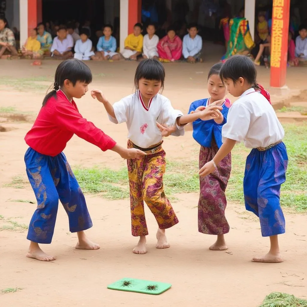 Trẻ em chơi trò chơi dân gian