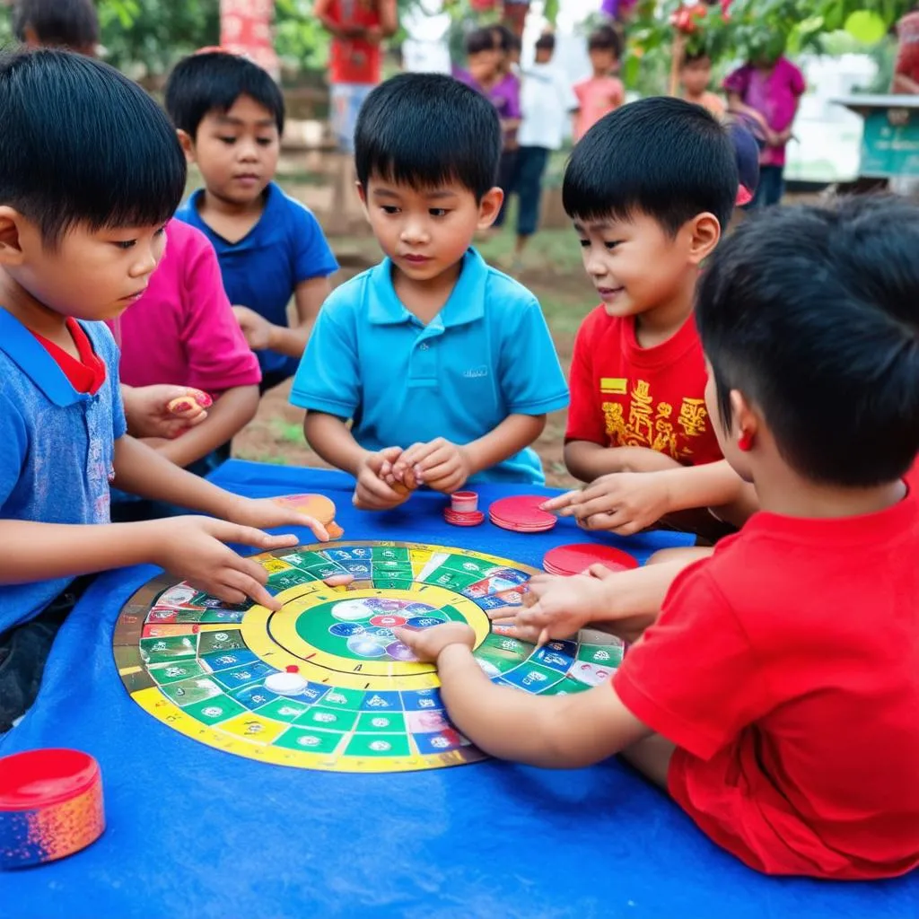 Trẻ em chơi đánh đáo