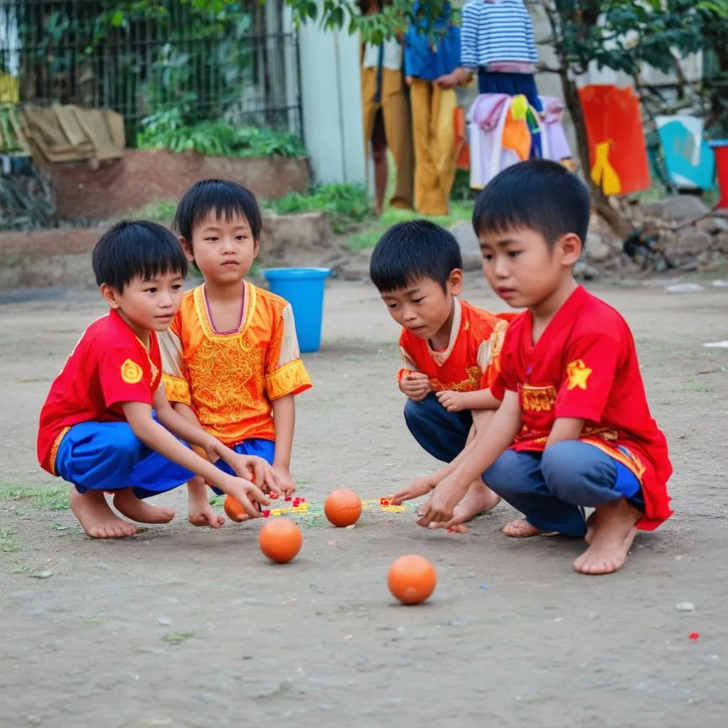 Trẻ em chơi trò dô dô