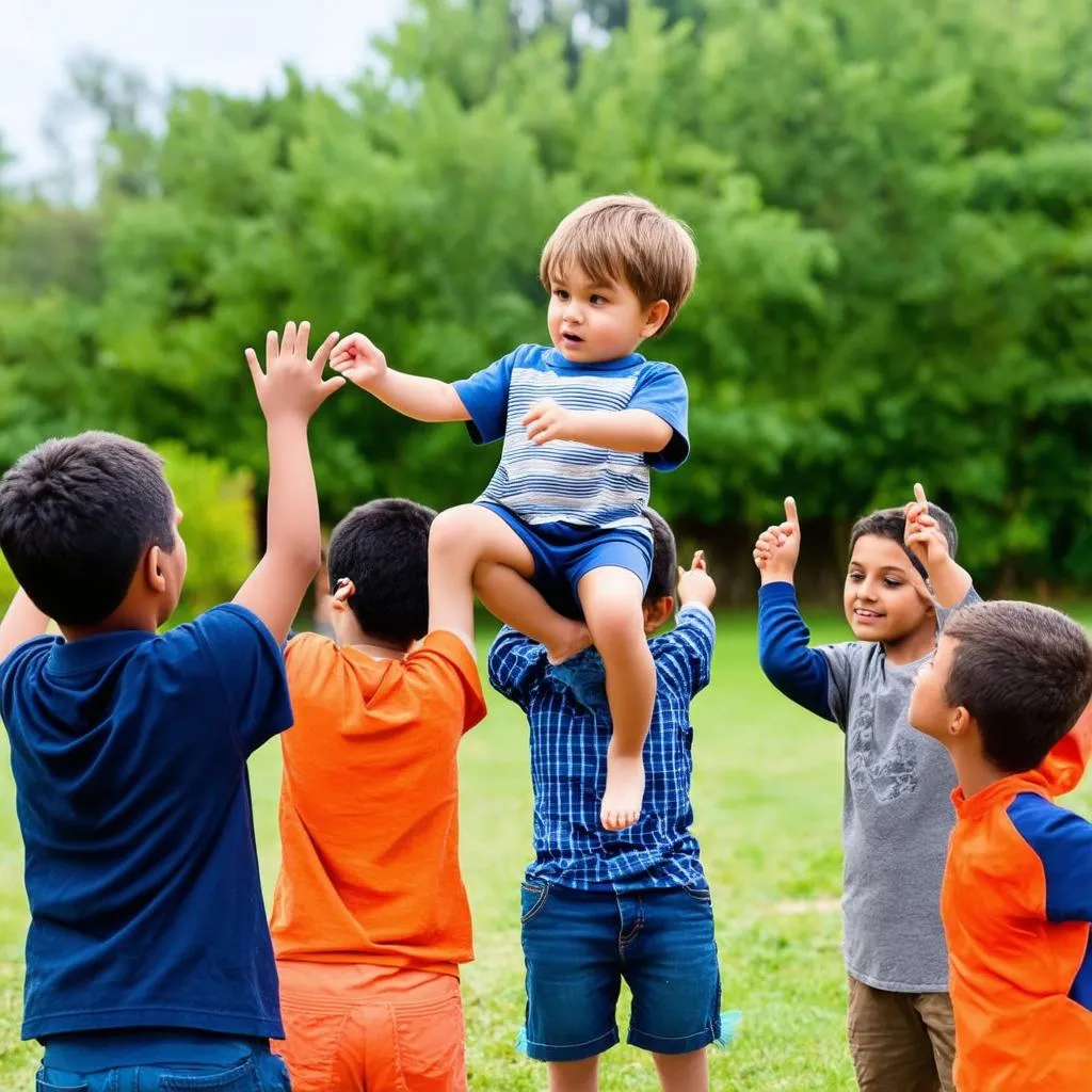 Children playing a game