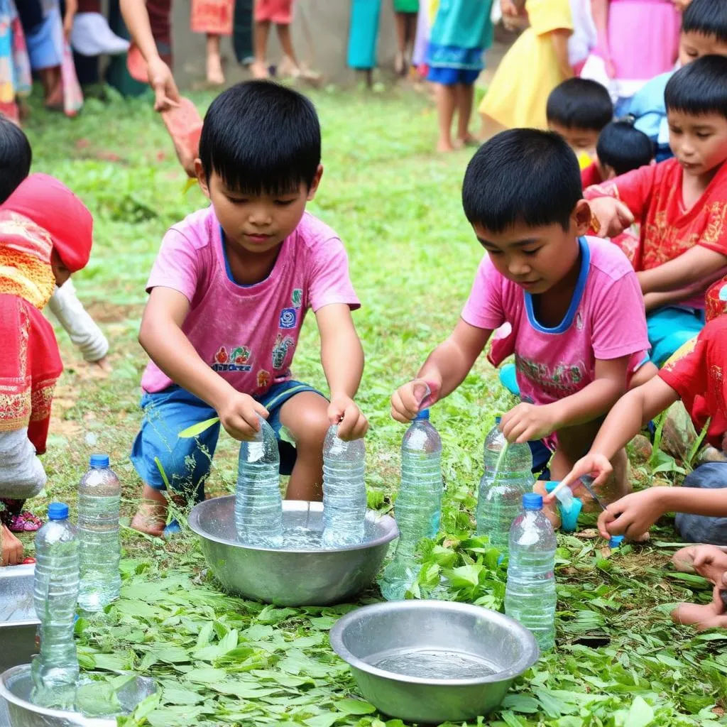 Trò Chơi Múc Nước Đổ Chai