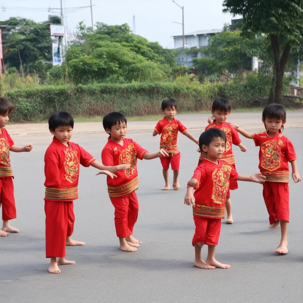 Trẻ em chơi ô ăn quan