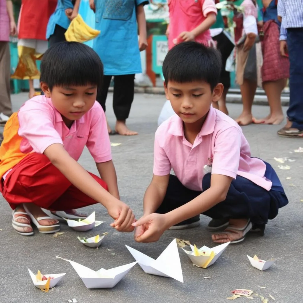 Trò chơi tàu về bến tuổi thơ