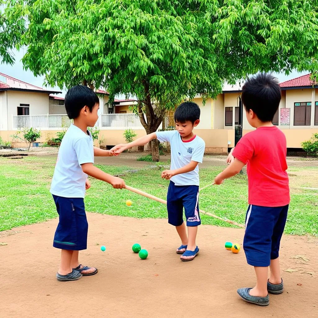 Trẻ em chơi ô ăn quan