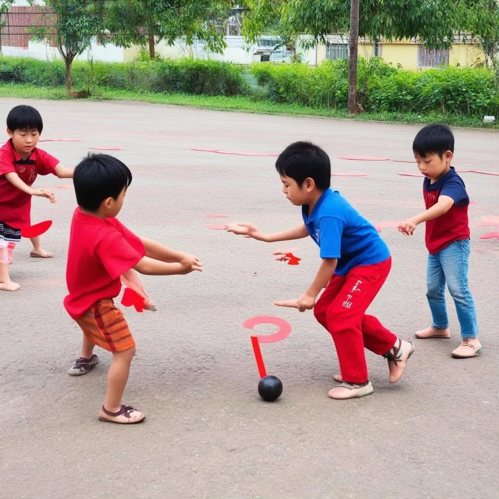 Trẻ em chơi ô ăn quan