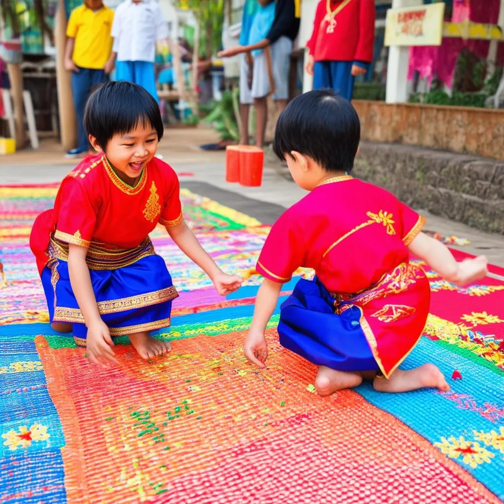 Vẽ tranh trò chơi ô ăn quan