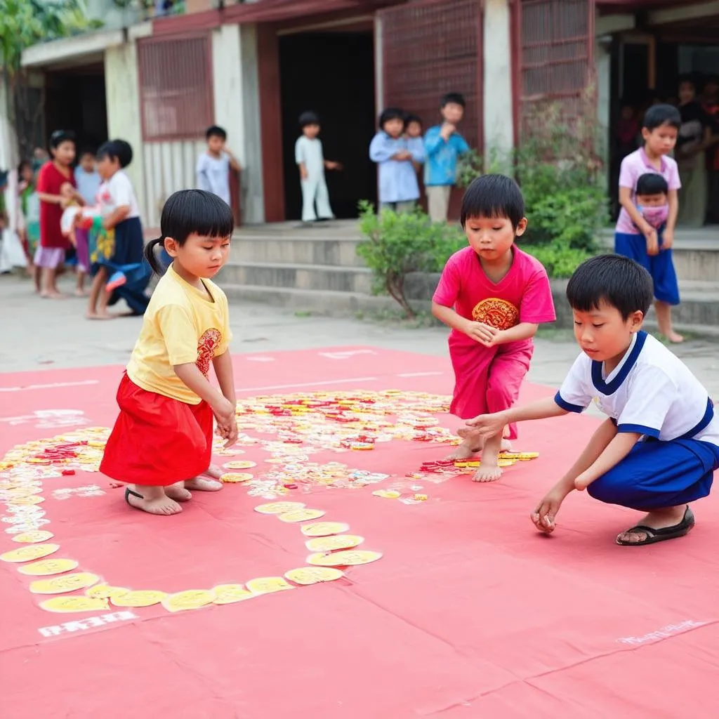 Vẽ Trò Chơi Ô Ăn Quan