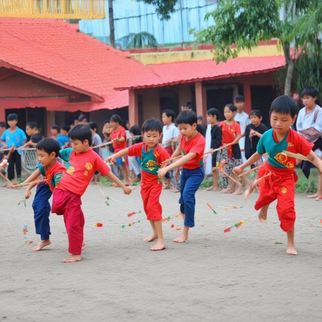 Vẽ Trò Chơi Rồng Rắn Lên Mây