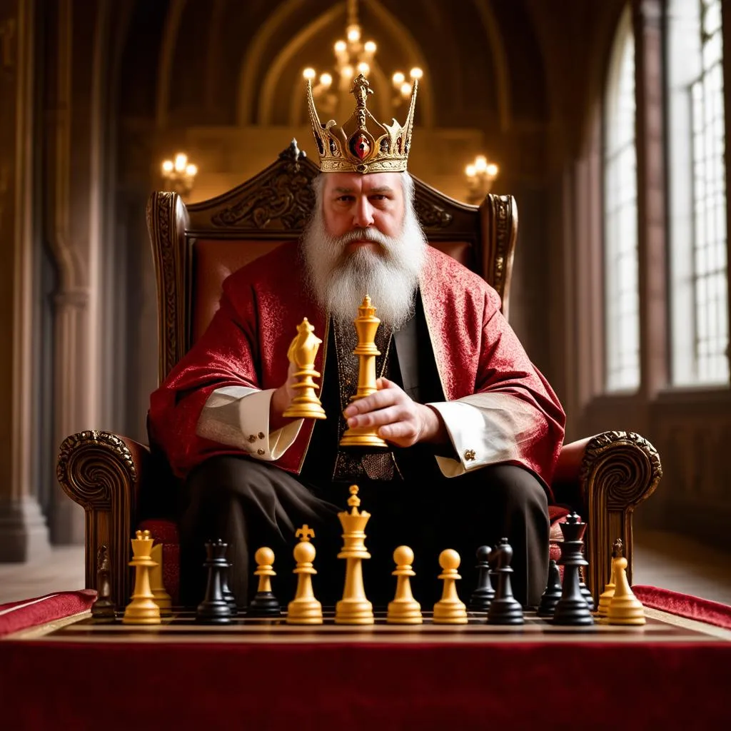 King Playing Chess