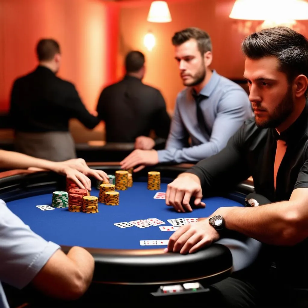 ván bài poker căng thẳng