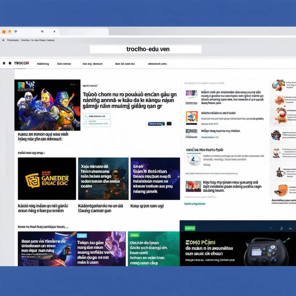 Giao diện website trochoi-pc.edu.vn