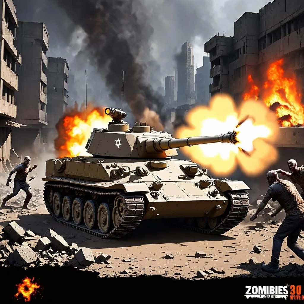 Game xe tăng bắn zombie phong thủ tháp