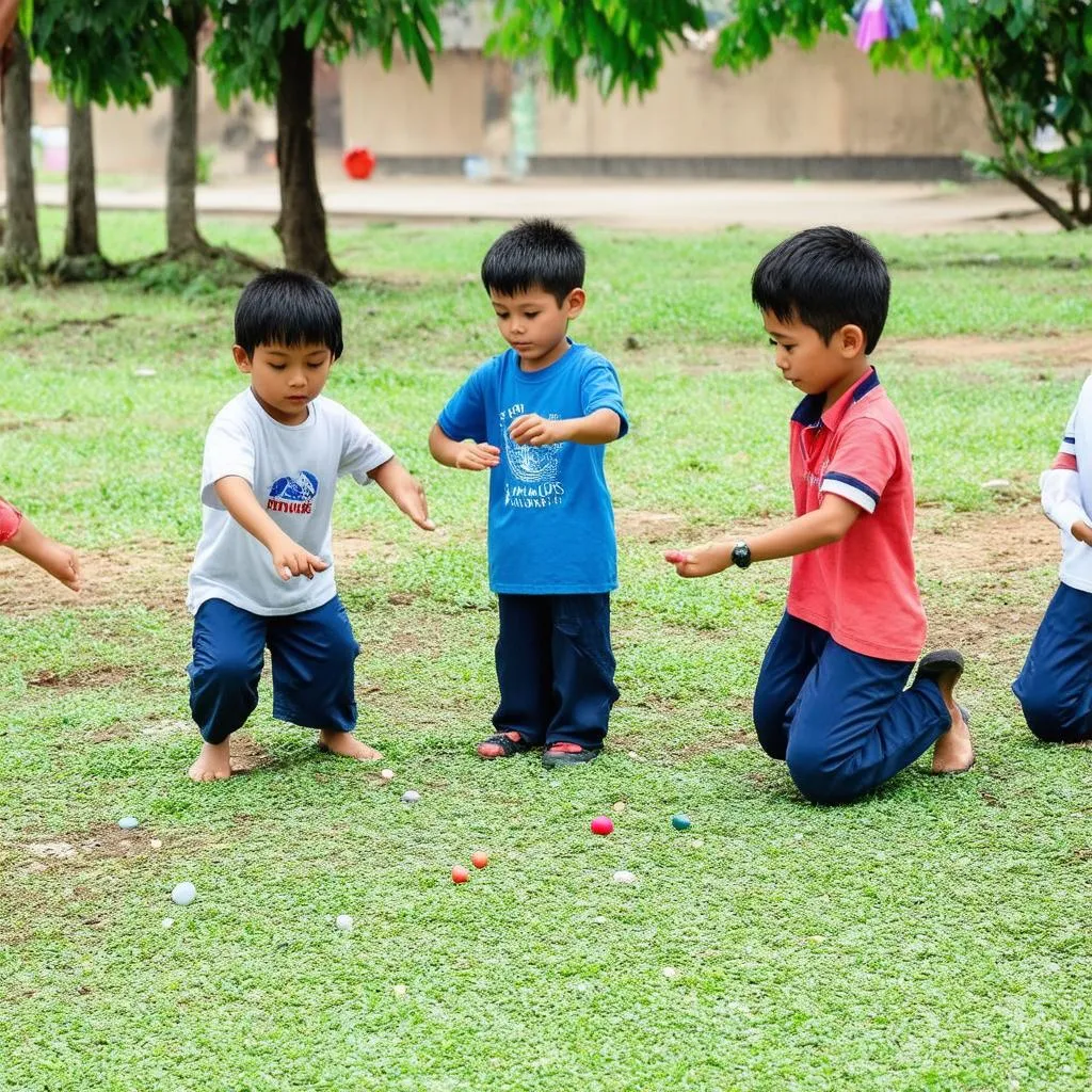 Trẻ em chơi Xúc Xắc Xúc Xẻ