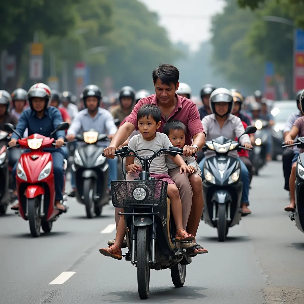 Nguy cơ tai nạn giao thông với xe đạp điện 3 yên