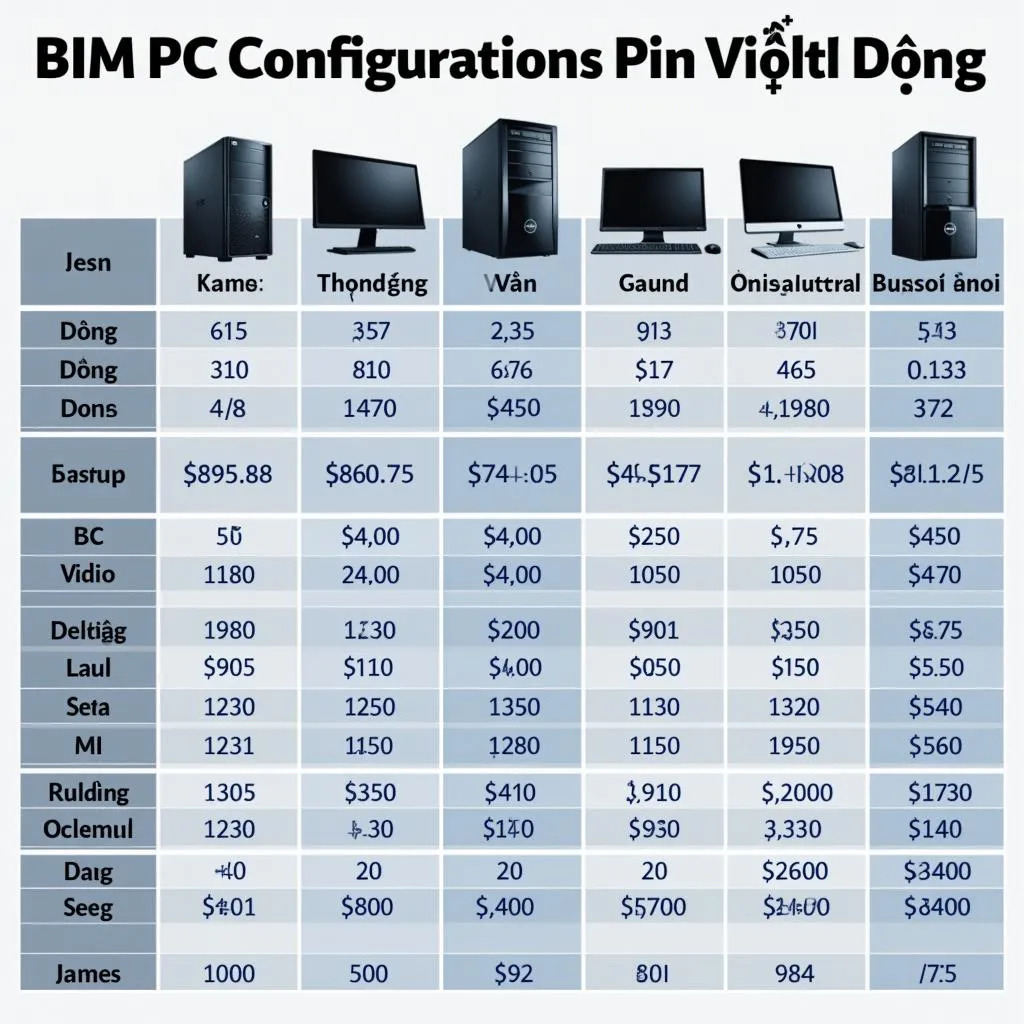 Bảng giá máy tính cá nhân BIM