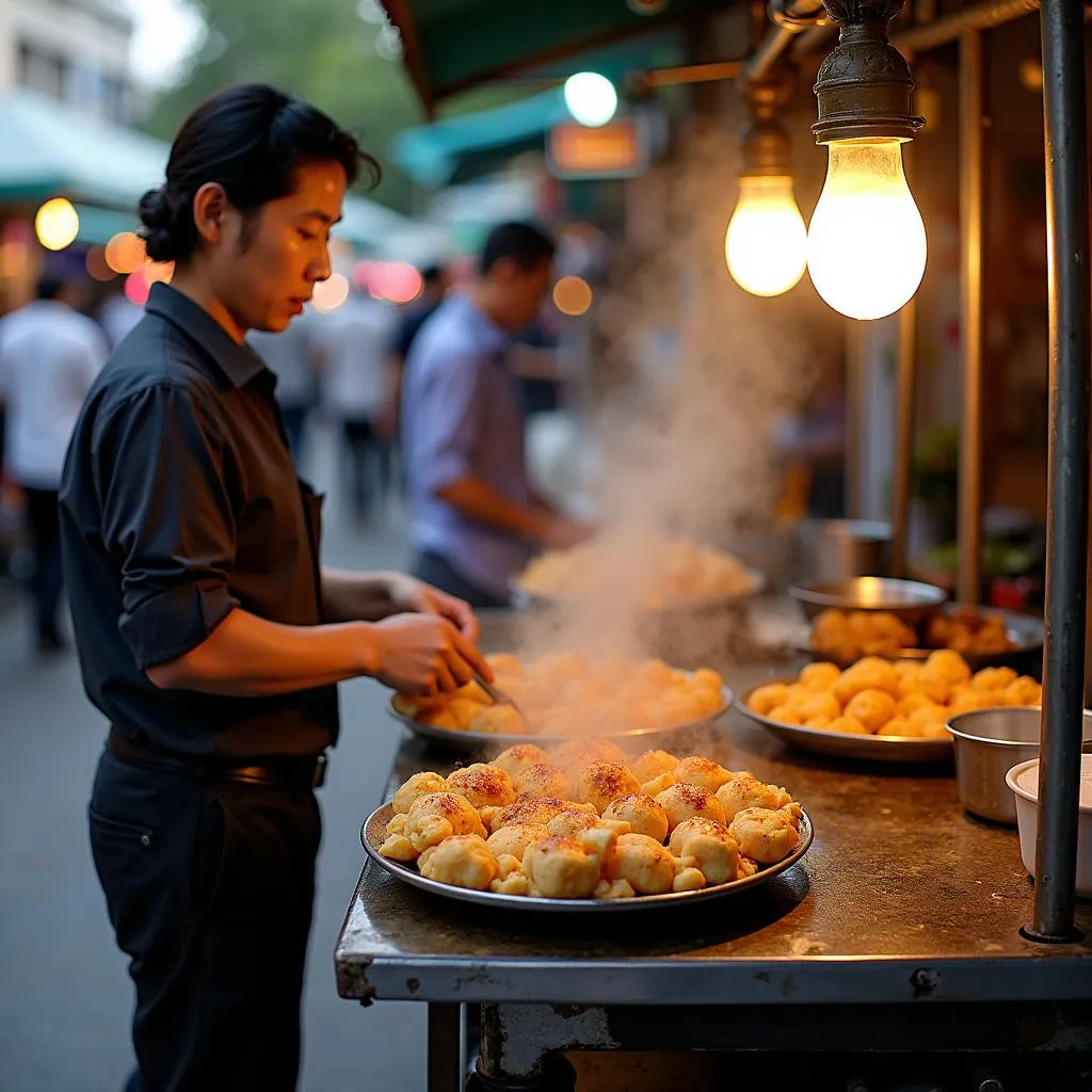 Bánh hỏi lòng heo quán vỉa hè