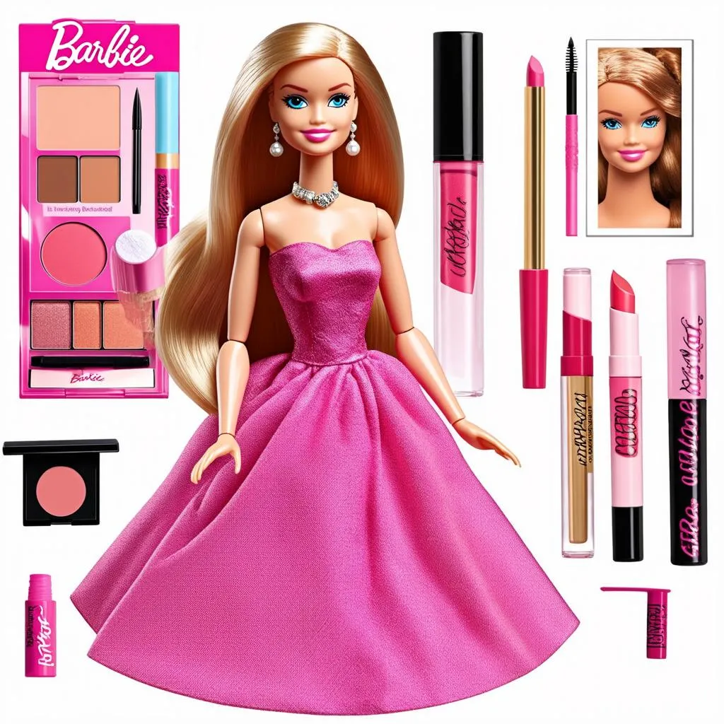 Barbie trang điểm cho búp bê