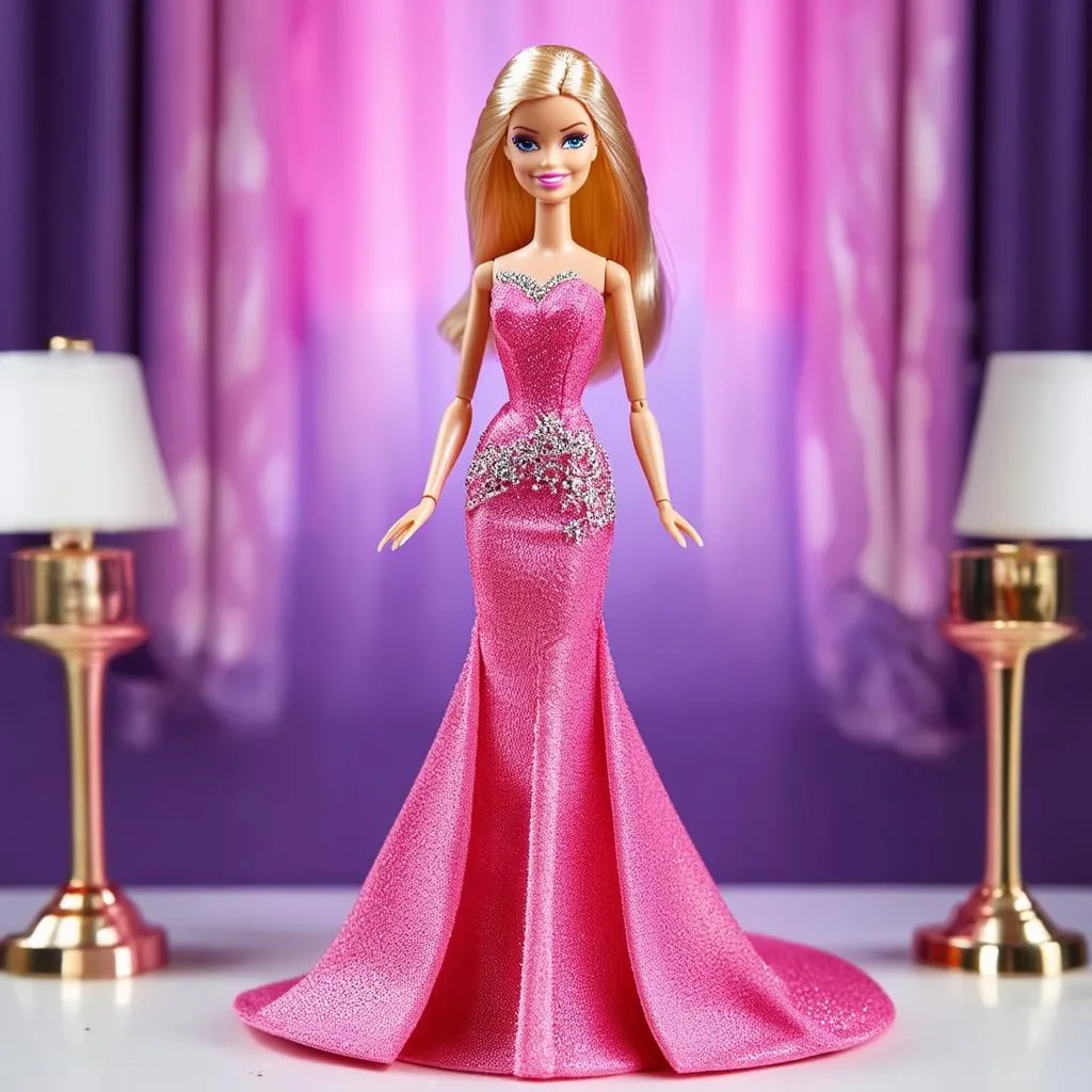 Barbie trang điểm cho búp bê dự tiệc