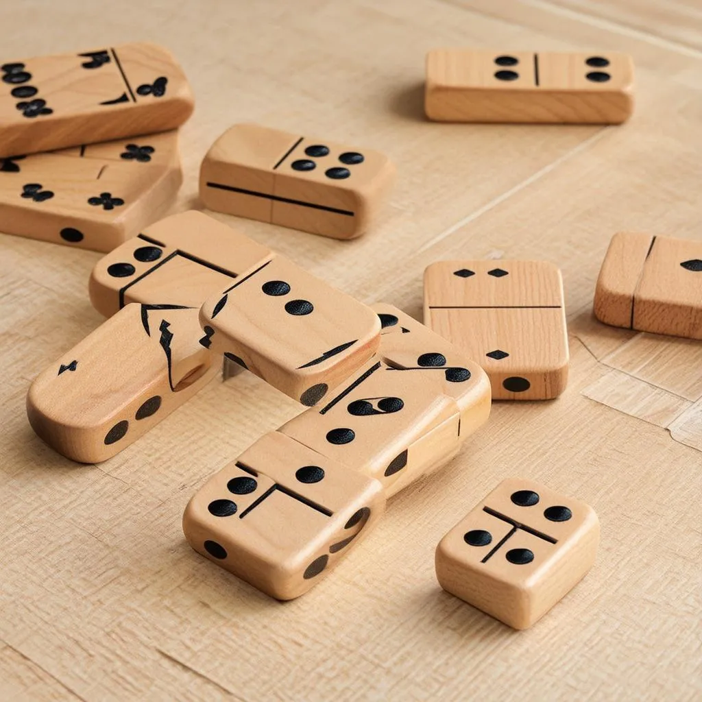 Bộ cờ domino gỗ