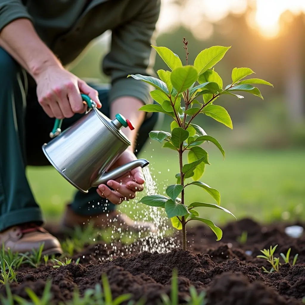 Chăm sóc cây sau bứng