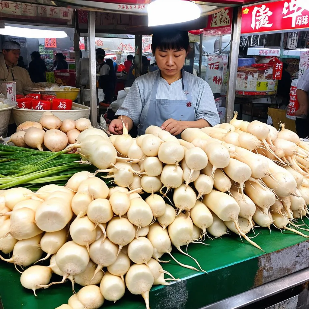 Củ cải sợi Nhật Bản tại chợ