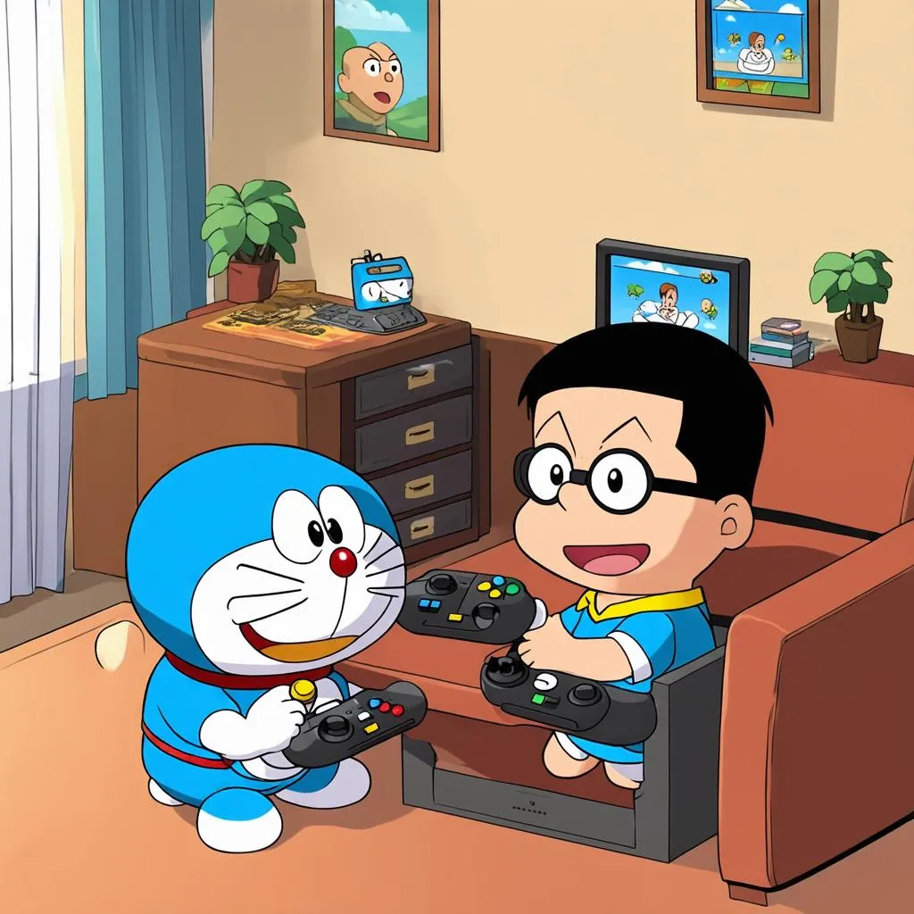 Doraemon và Nobita chơi game