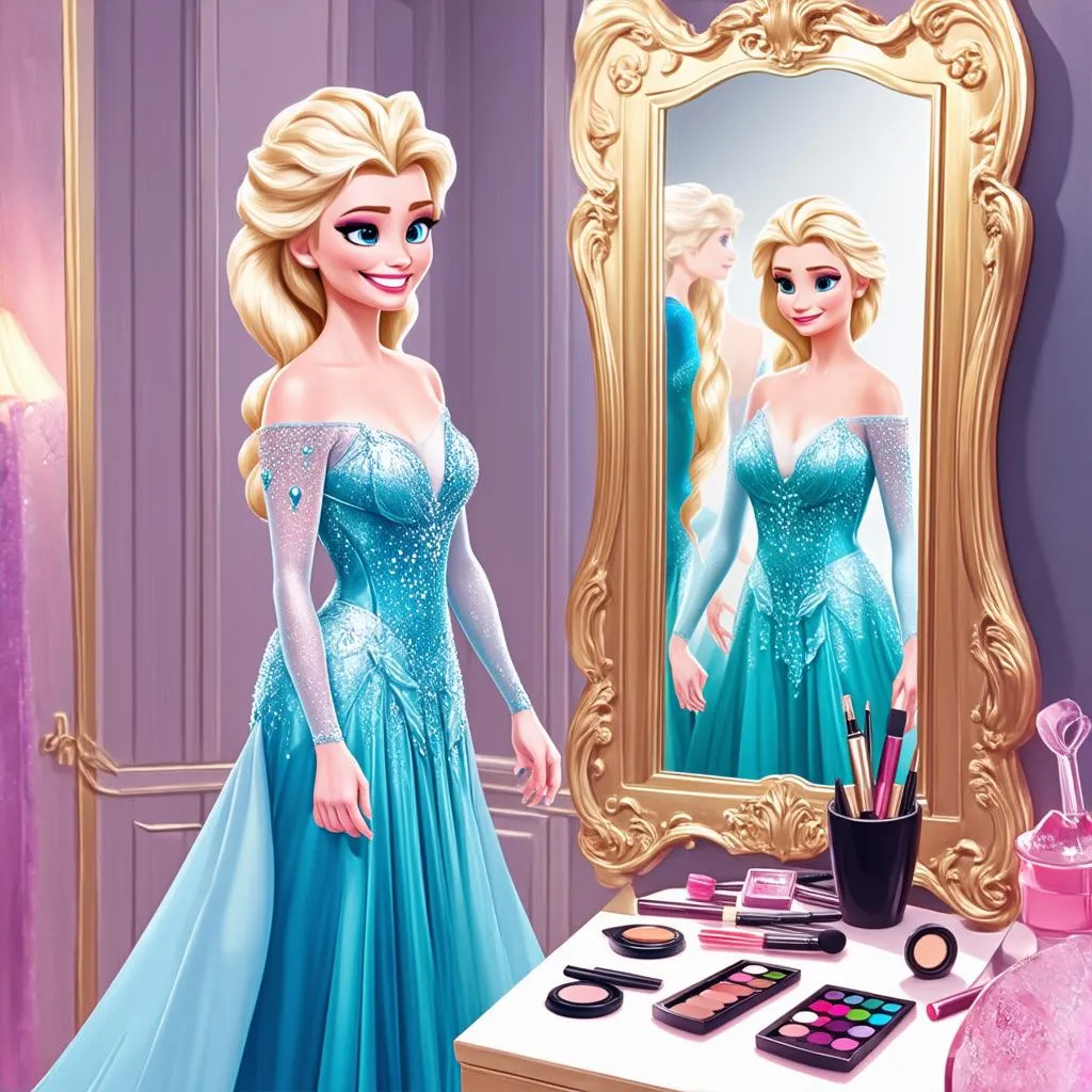 Trang điểm Elsa trong game Frozen