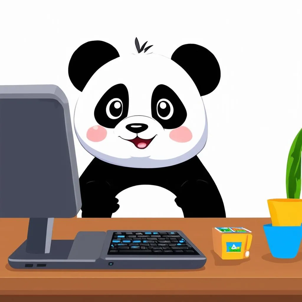 Hình ảnh gấu trúc panda chơi game