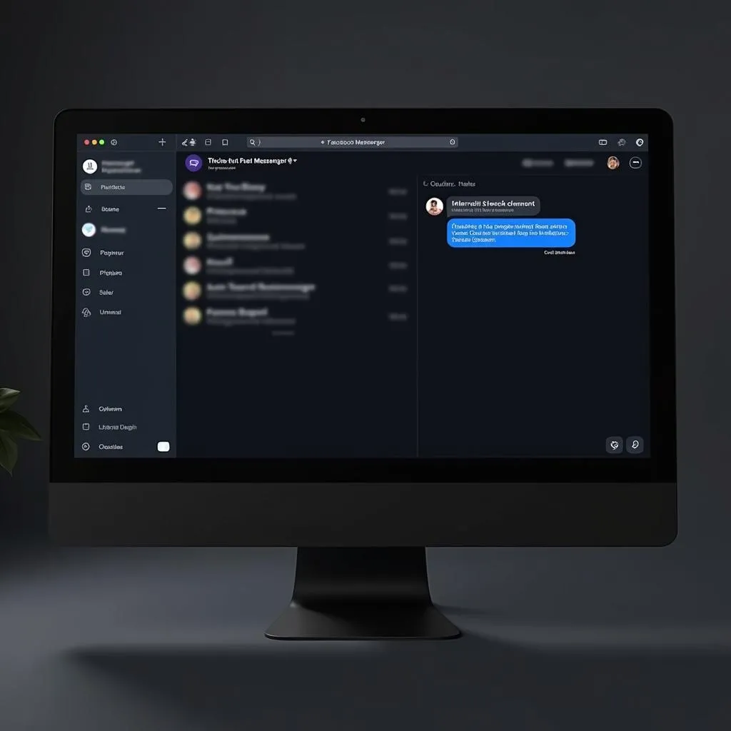 Giao diện Messenger chế độ tối trên máy tính