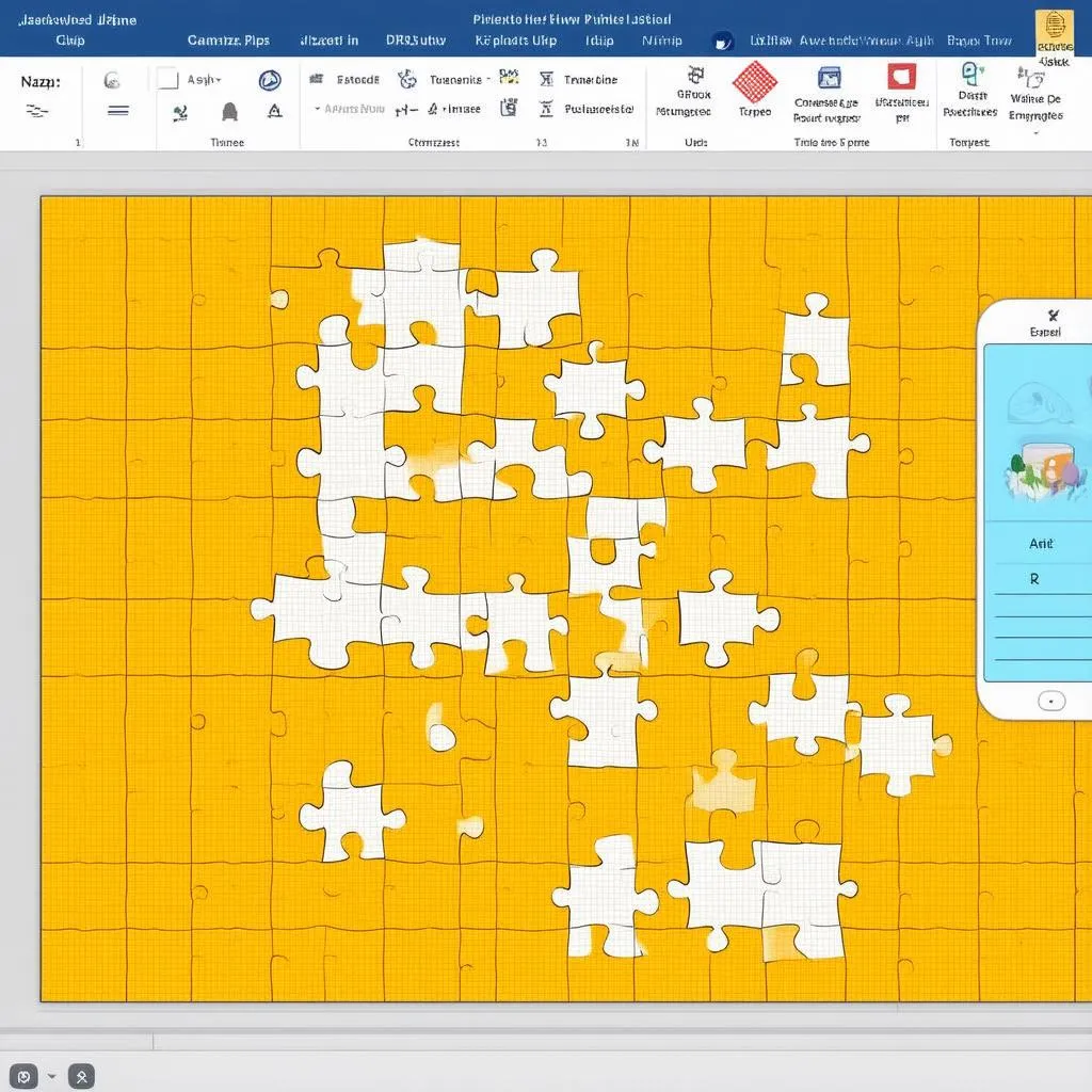 Hình ảnh trò chơi mở mảnh ghép trên powerpoint