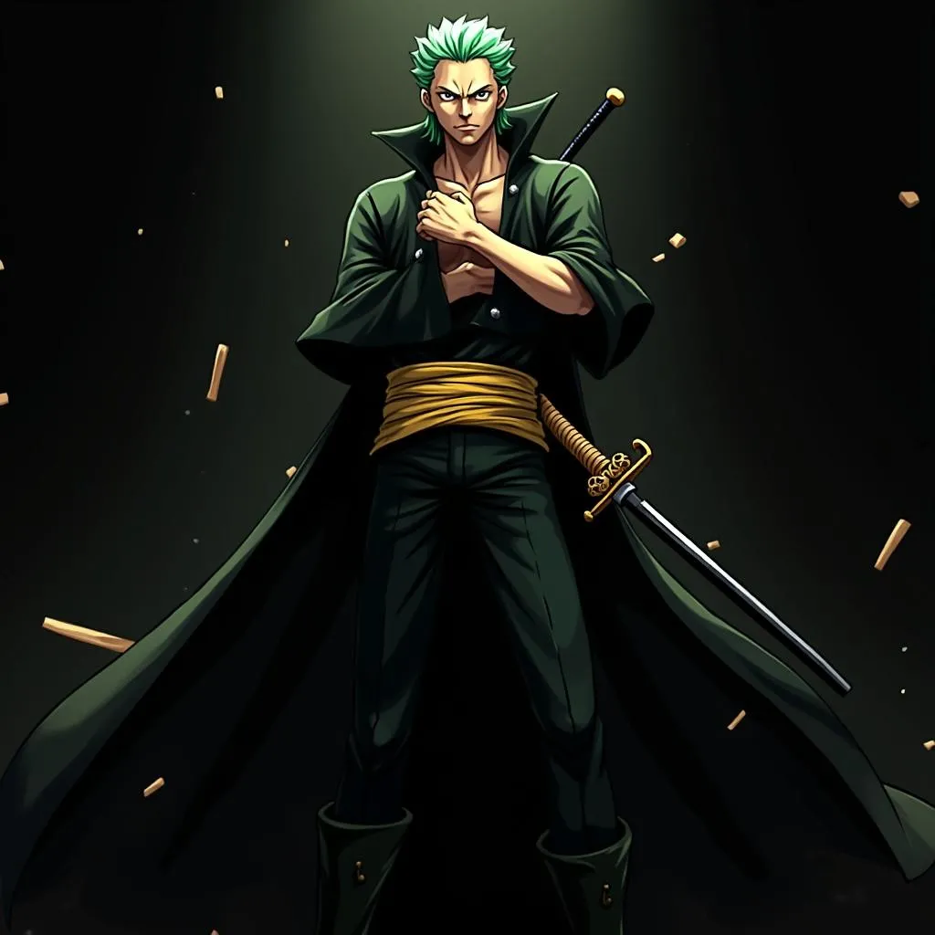 Hình nền máy tính One Piece: Zoro lạnh lùng và mạnh mẽ