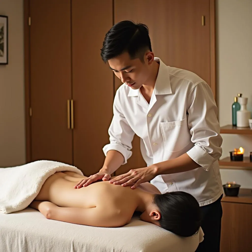 Hình ảnh massage boy TPHCM đang thực hiện massage