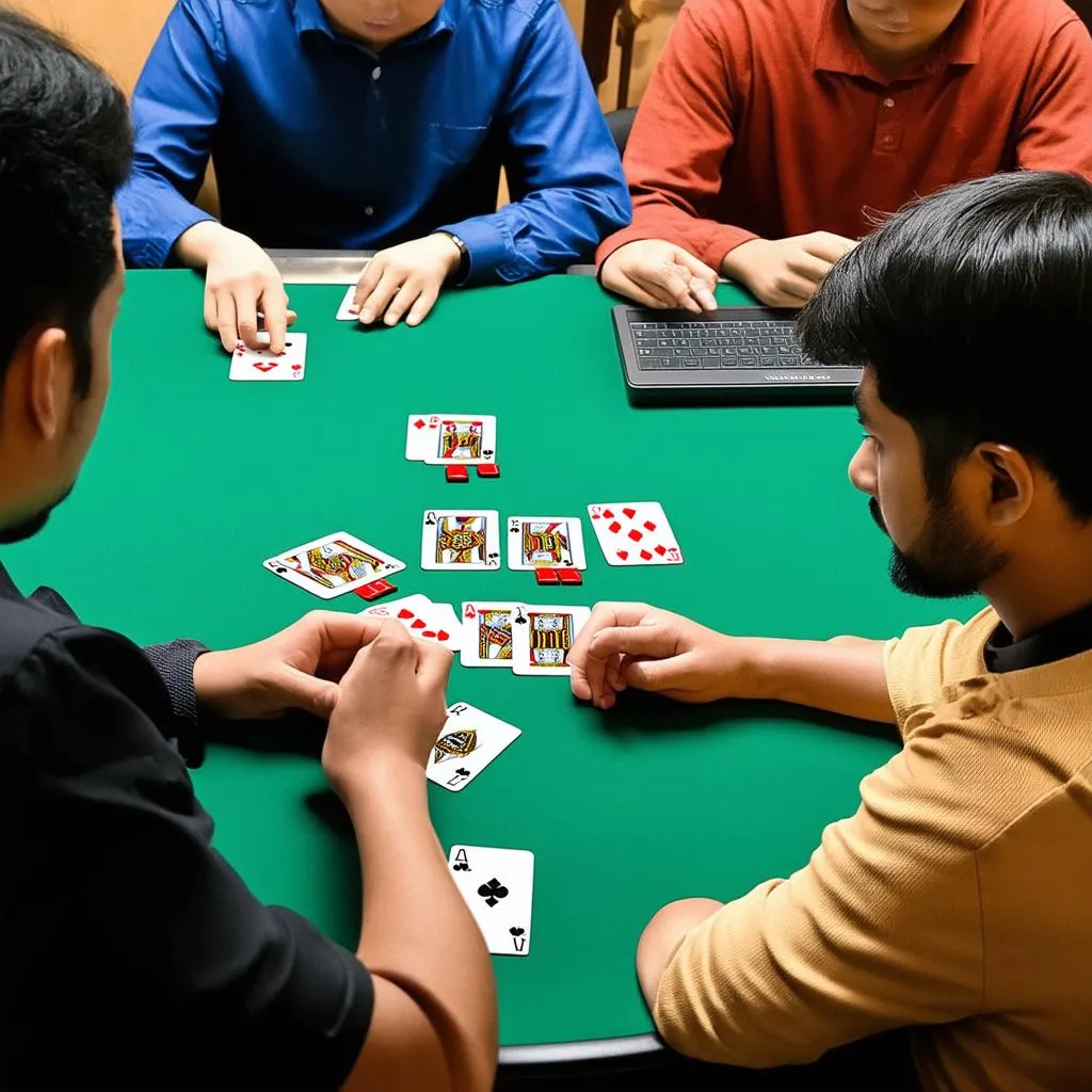 Players enjoying a game of Mau Binh online