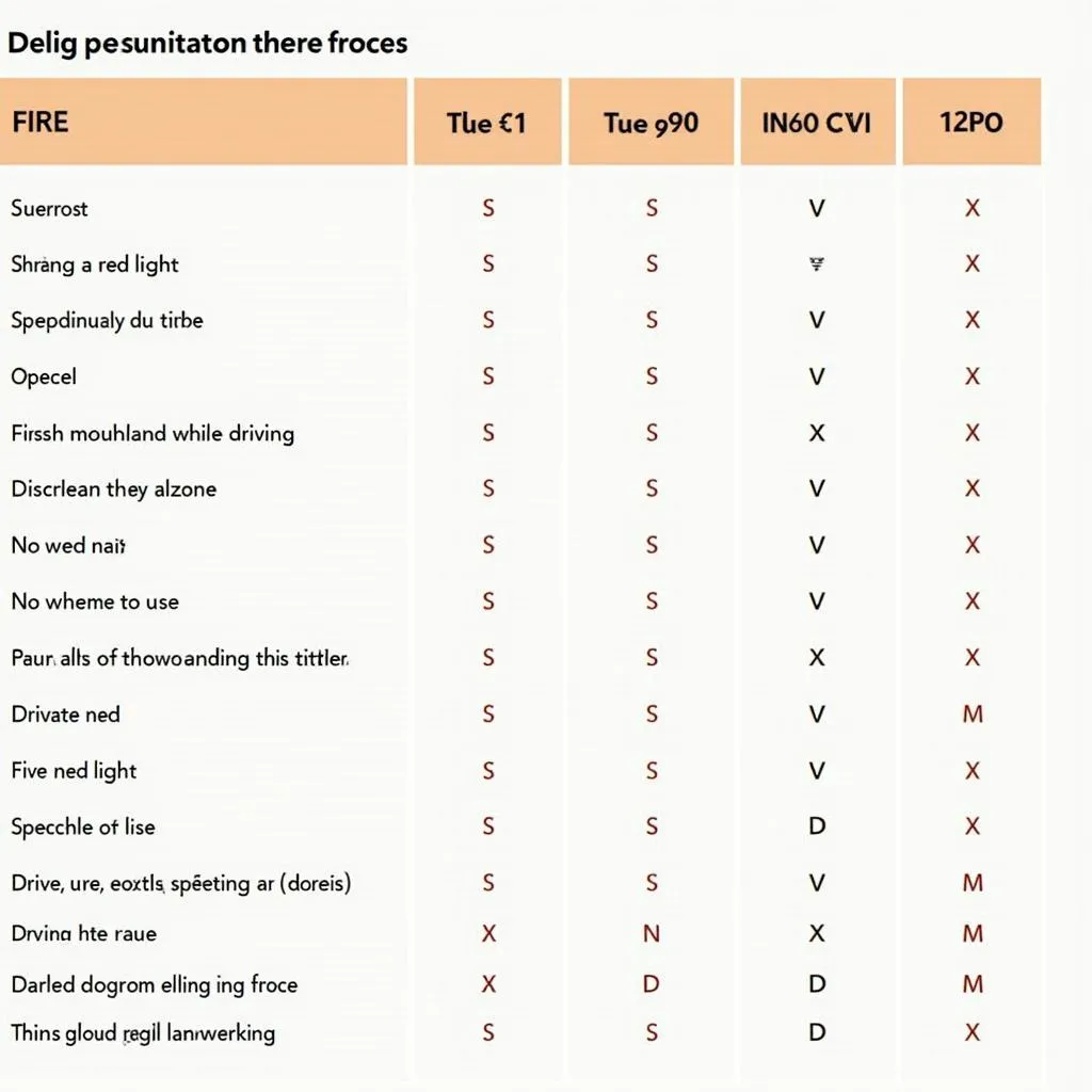 Mức phạt vi phạm giao thông